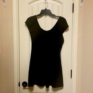Black open neck and back line dress in size M.